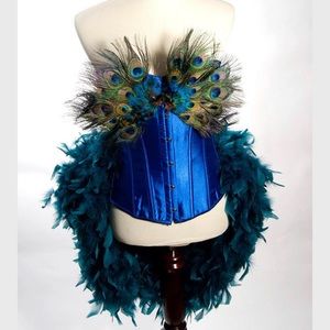 Peacock Costume Burlesque Feather Corset